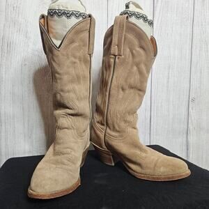 VTG Frye Tan Suede Leather Made in USA Boots, Style 3845, size 7.5 D